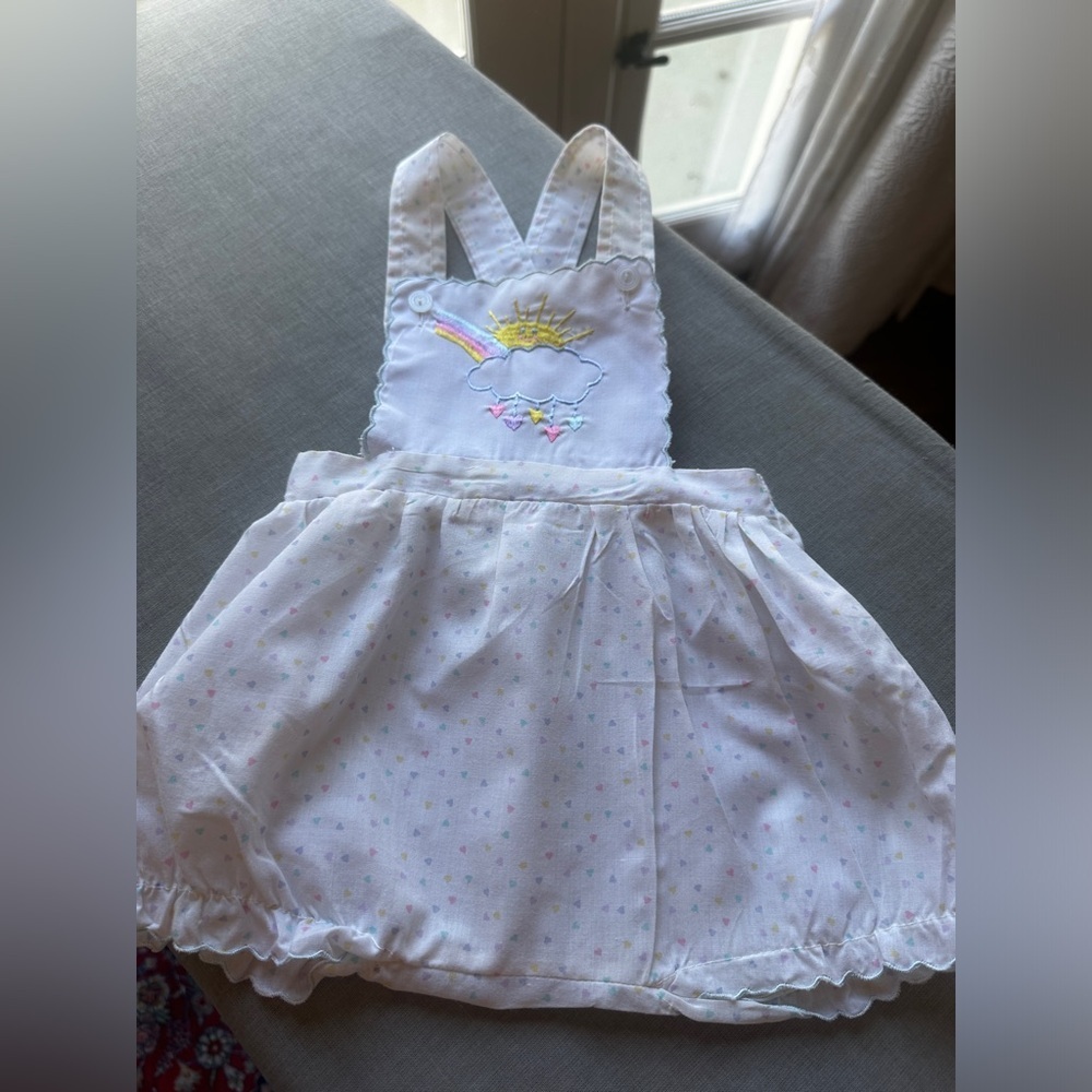 - Vintage cotton and embroidered girls romper